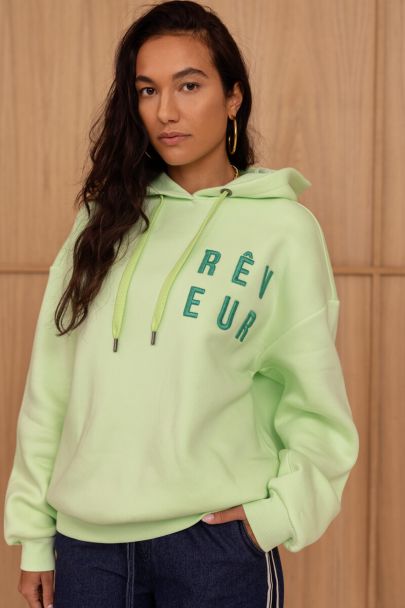 Groene hoodie "Rêveur"