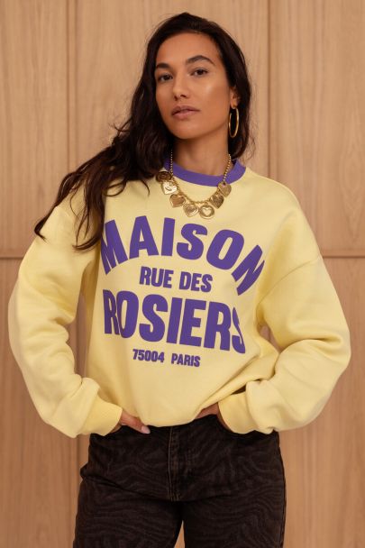 Gele sweater "Maison rue des rosiers"