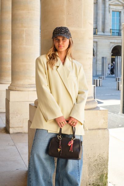 Gele oversized blazer met overslag