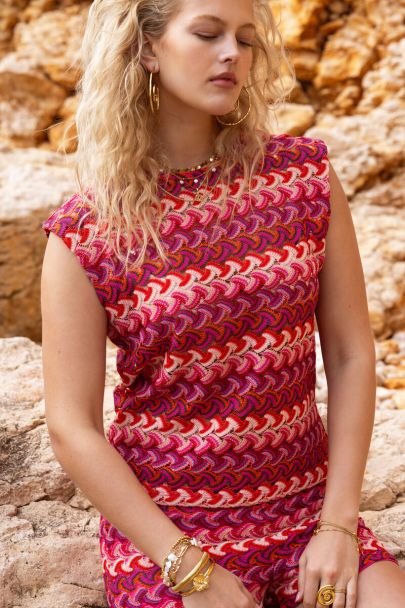 Pink crochet top 