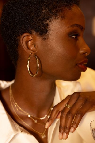Boucles d’oreilles Midnight avec strass maxi 