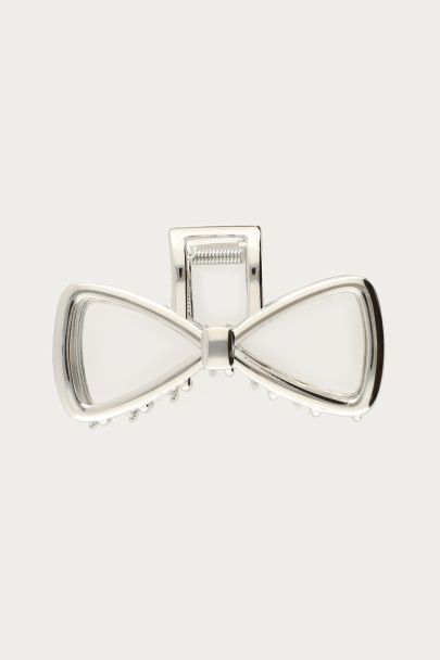 Zilverkleurige strik haarclip