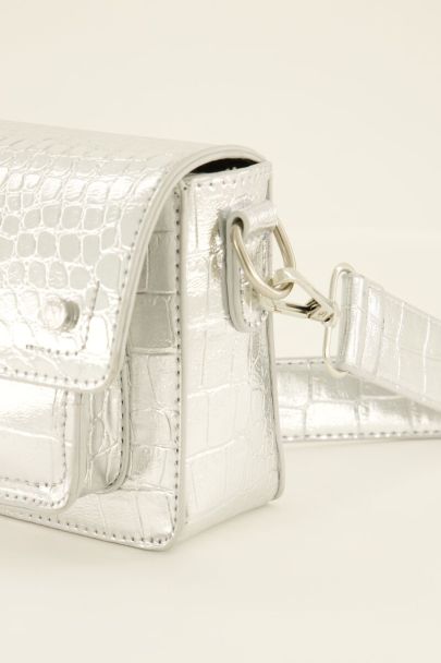 Silberne Metallic Umhängetasche