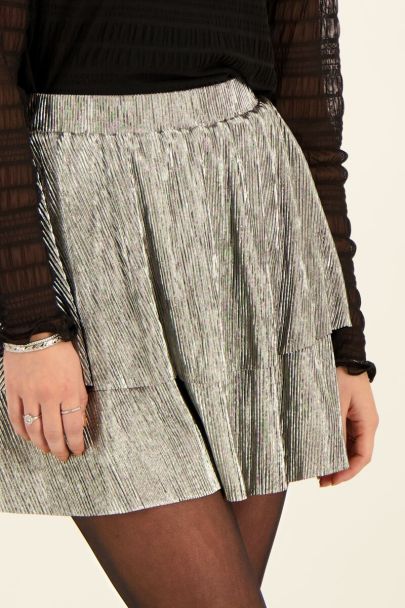 Silver pleated skirt