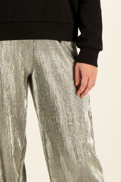 Silver pleated pants