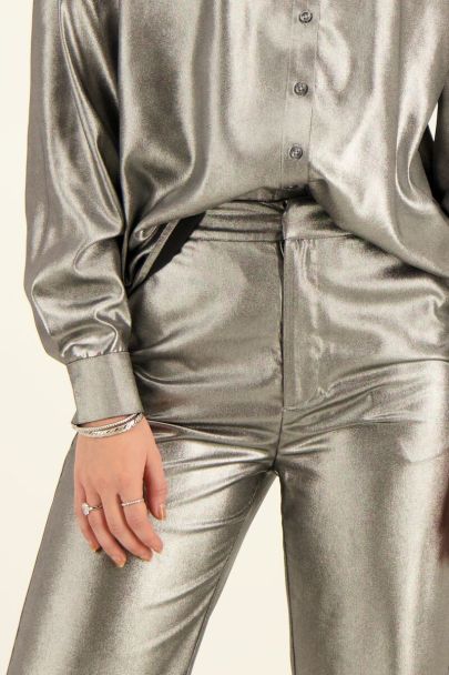 Silver pants metallic