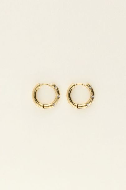 Small hoop earrings with rhinestones | My Jewellery