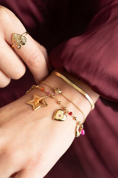 Starry charm bracelet with star and beads
