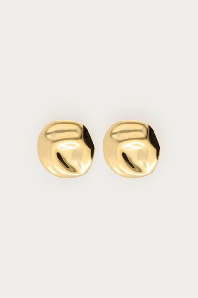 Statement earrings round button