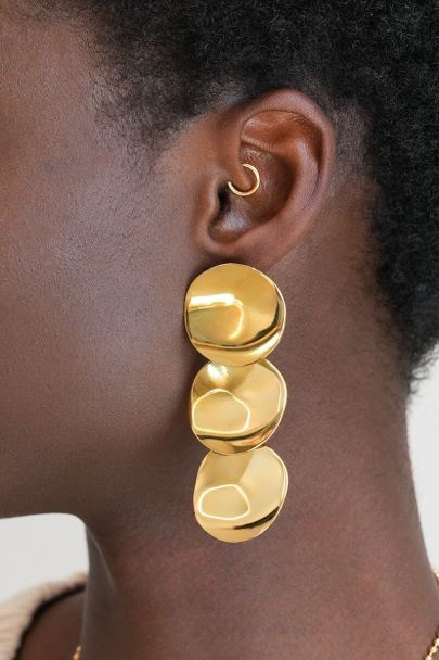 Boucles d'oreilles trois boutons ronds