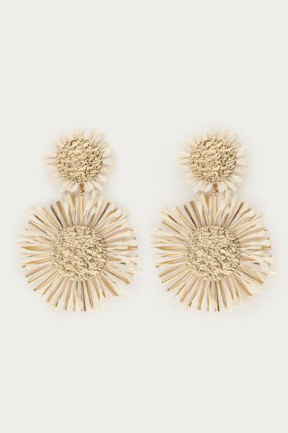Statement oorhangers met zonnebloemen