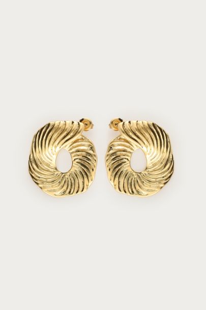 Statement oorhangers gestreepte swirl