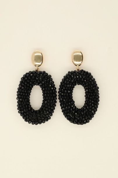 Statement earrings with black rhinestones | My Jewellery
