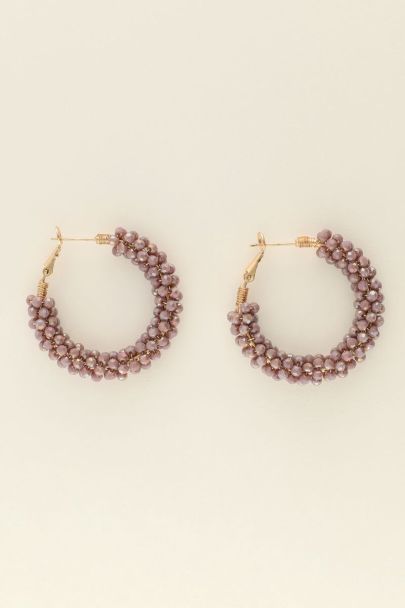 Statement hoop earrings with grey rhinestones | My Jewellery