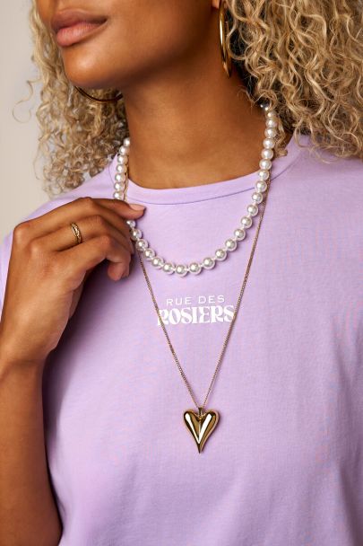 Statement necklace with faux pearls
