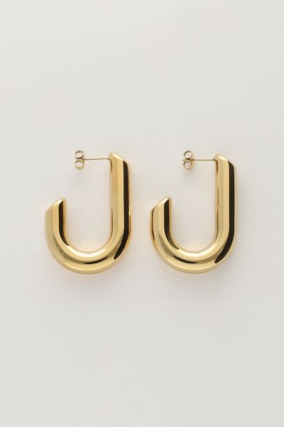 Statement oval open earrings