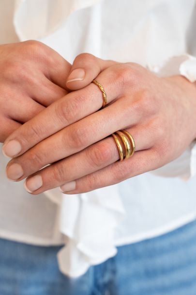 Statement ring driedubbele rij