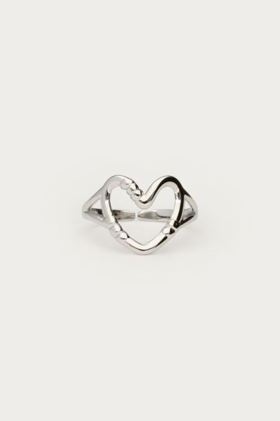 Statement ring met open hart
