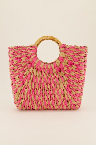 Colourful patterned wicker beach bag  | My Jewellery