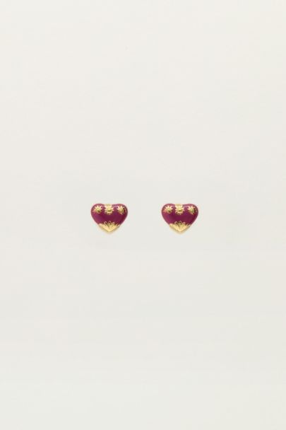 Studs paars mini hart