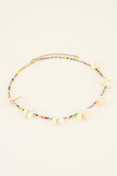 Sunchasers gold beaded necklace with seashells
