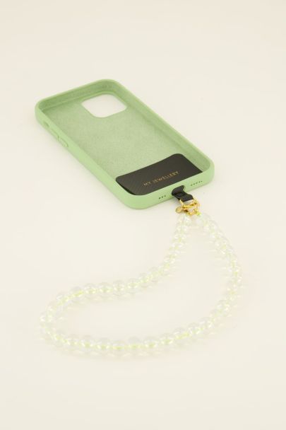 Sunchasers gold necklace with green glass beads