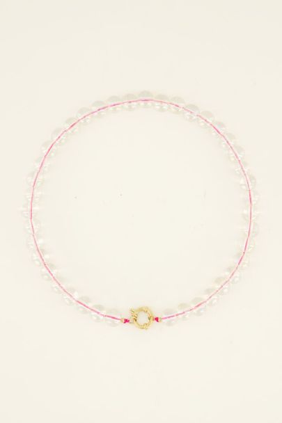 Sunchasers gold necklace with pink glass beads | My Jewellery