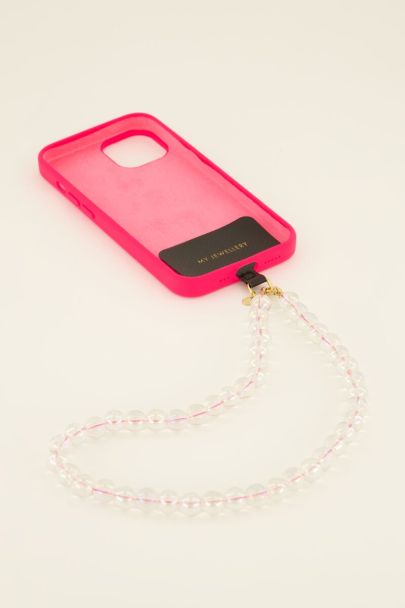 Sunchasers gold necklace with pink glass beads