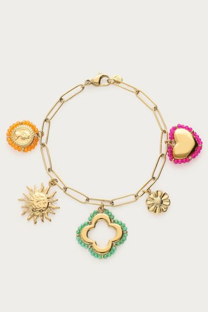 Sunrocks bedelarmband met bedels en kralen