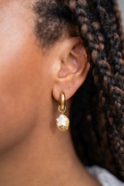 Sunrocks hoop earrings with coin and star
