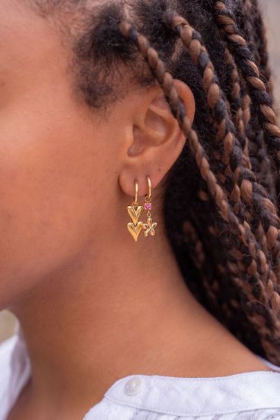 Sunrocks earrings with double hearts