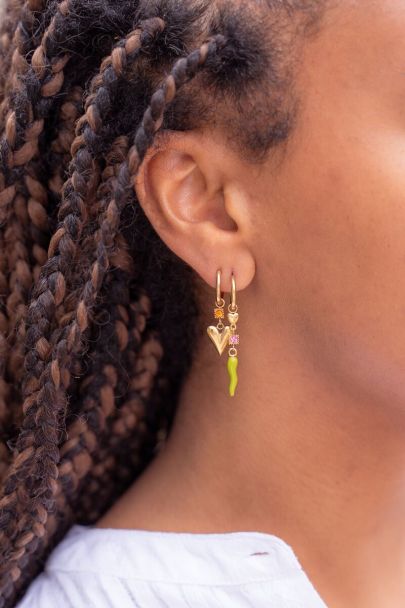 Sunrocks earrings with heart & pepper