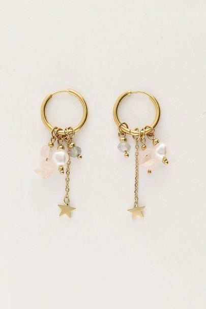 Sunrocks hoop earrings with rhinestones and star | My Jewellery