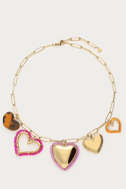 Sunrocks necklace with heart charms