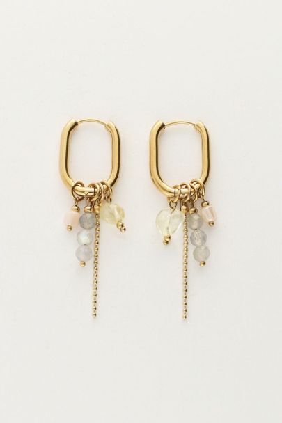 Sunrocks oval hoop earrings with beads | My Jewellery