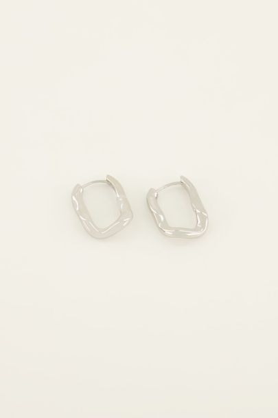 Dames Sieraden voor voor Ringen voor Astrid & Miyu Rechthoekige Oorringen Van Verguld Sterling Zilver in het Metallic 