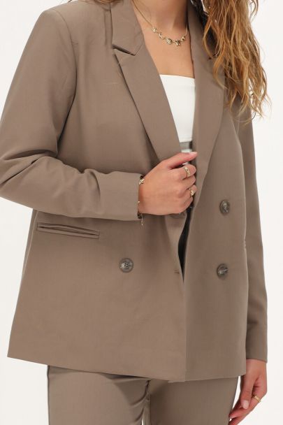 Blazer croisé taupe