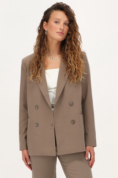 Blazer croisé taupe
