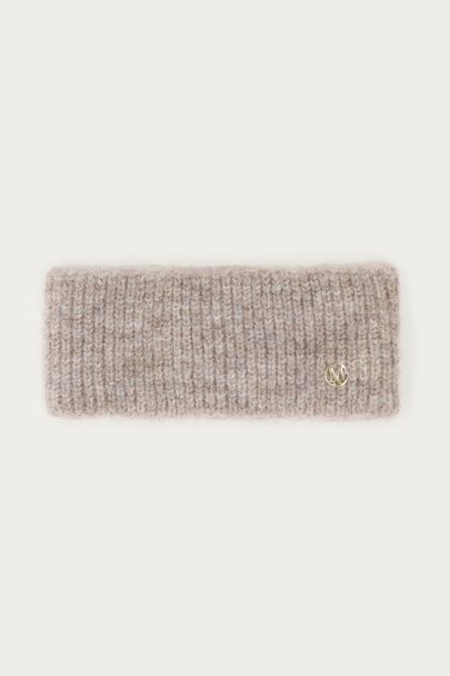 Taupe gebreide hoofdband