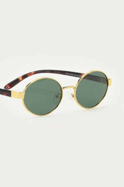 Lunettes de soleil rondes Emily dor&eacute;es