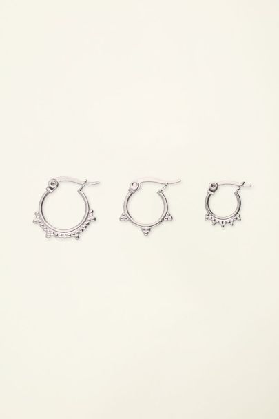 Trio of hoop earrings with small beading | My Jewellery