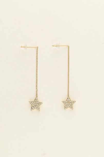 Universe earrings with star and rhinestones