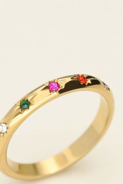 Universe ring with colourful rhinestones | My Jewellery
