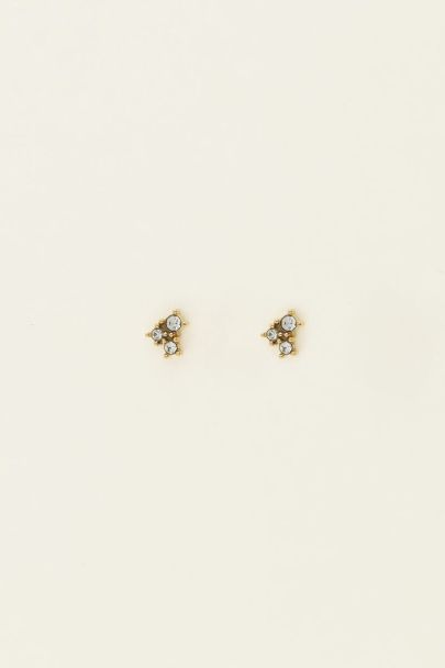 Universe studs with square silver rhinestones | My Jewellery