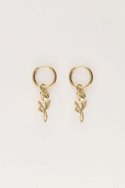 Boucles d'oreilles Vintage avec mini rose plate