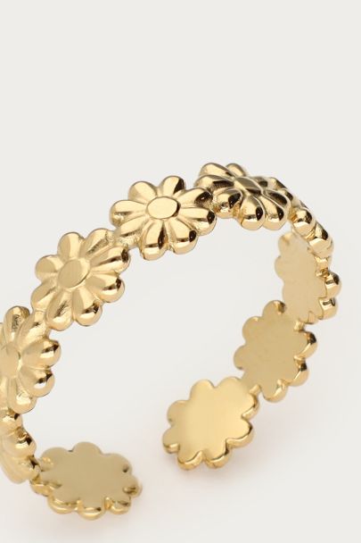Vintage ring met madeliefjes 
