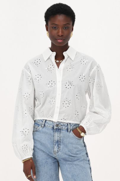 White blouse with silver sequins