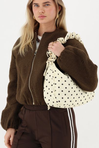 Sac à bandoulière blanc à pois