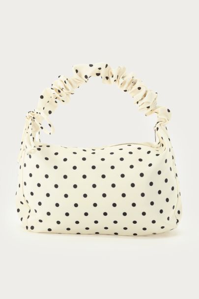 Sac à bandoulière blanc à pois