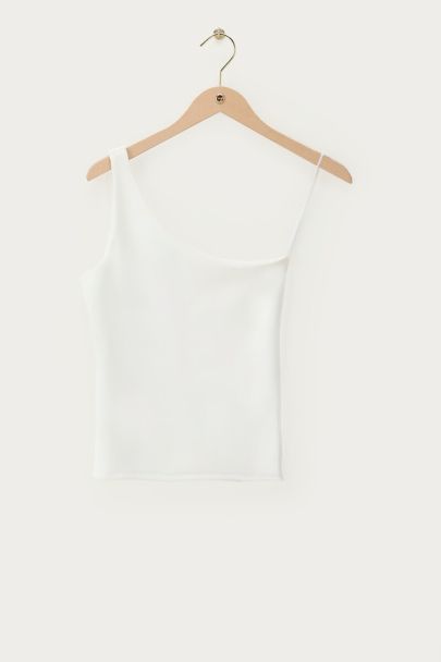 Haut blanc stretch asymétrique
